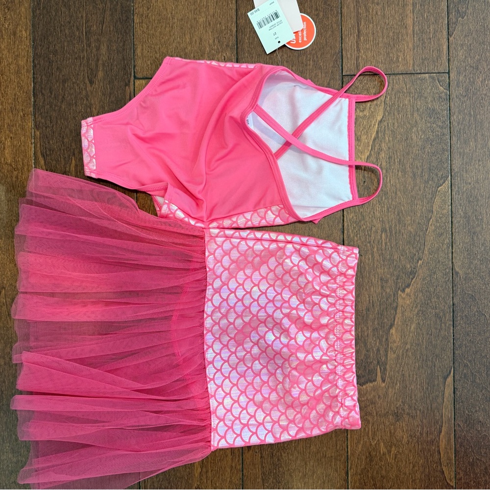 Floatimini Girls Pink Mermaid Swimsuit and skirt Set - Picture 7 of 8